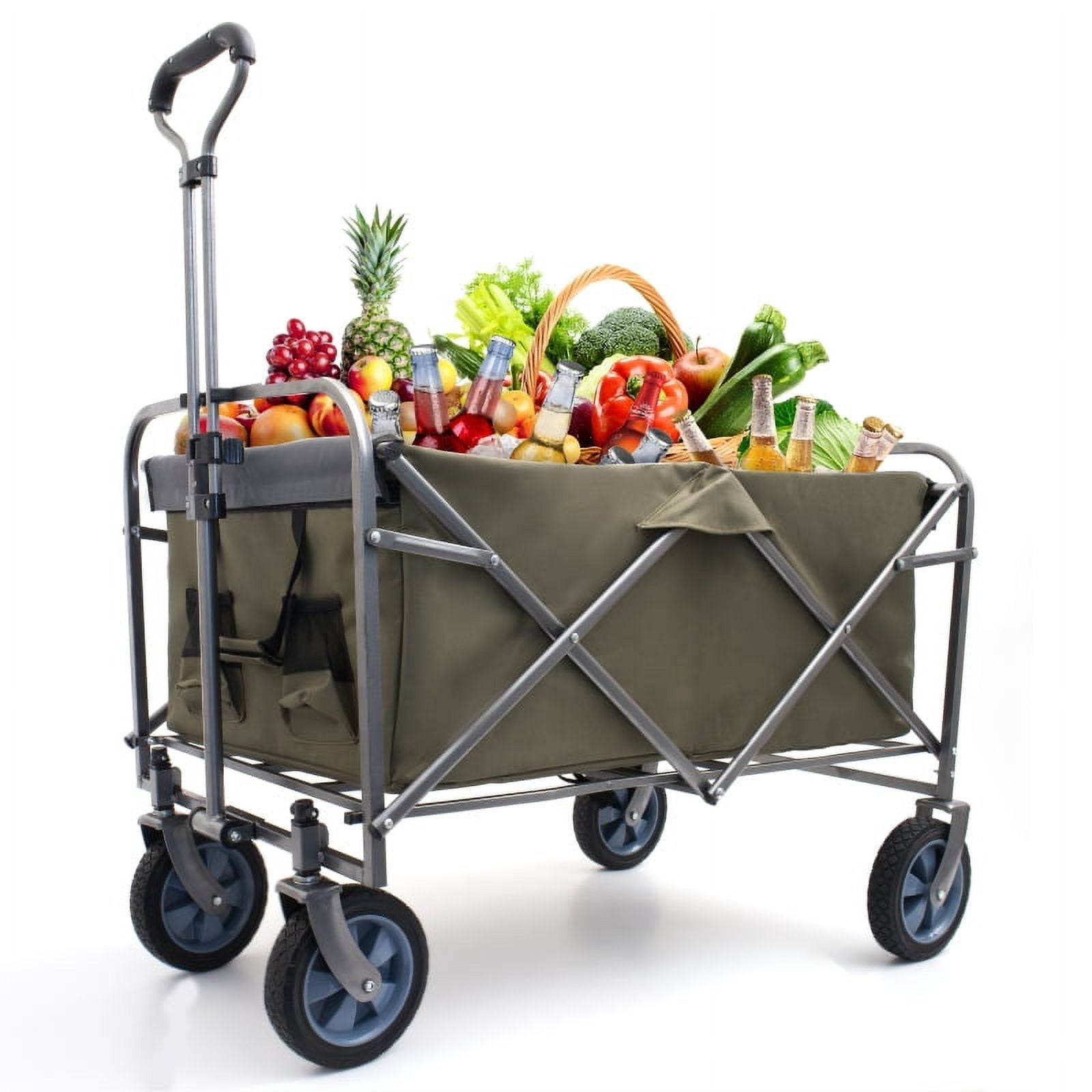 Acpouw Outdoor Garden Multipurpose Micro Collapsible Beach Trolley Cart Camping Folding Wagon
