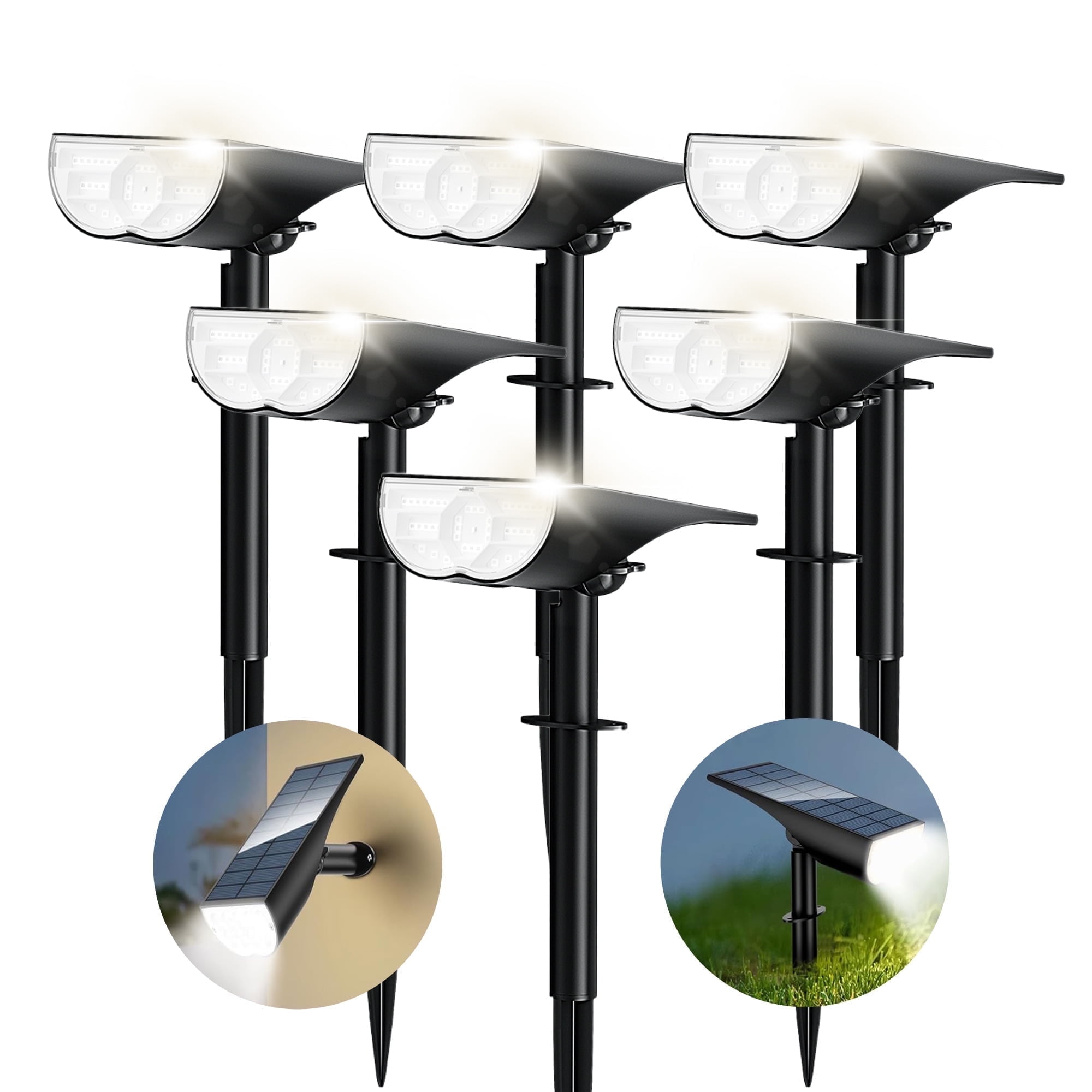 Acpouw Solar Lights Outdoor, Solar Spot Lights Outdoor 6500K Daylight ...