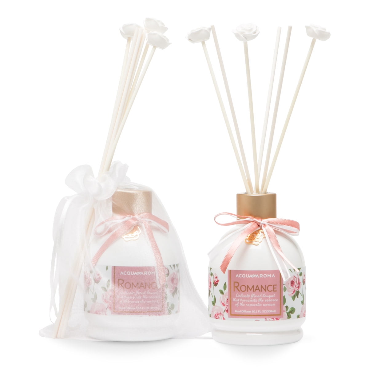 Acqua Reed Diffuser Acqua Aroma Romance Collection Reed Diffuser 10.1 FL OZ (300mL) Roses ...