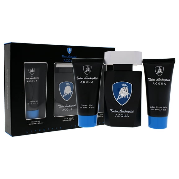 Acqua By Tonino Lamborghini For Men Set: EDT+SG+ASB (4.2+3.4+3.4)oz NEW