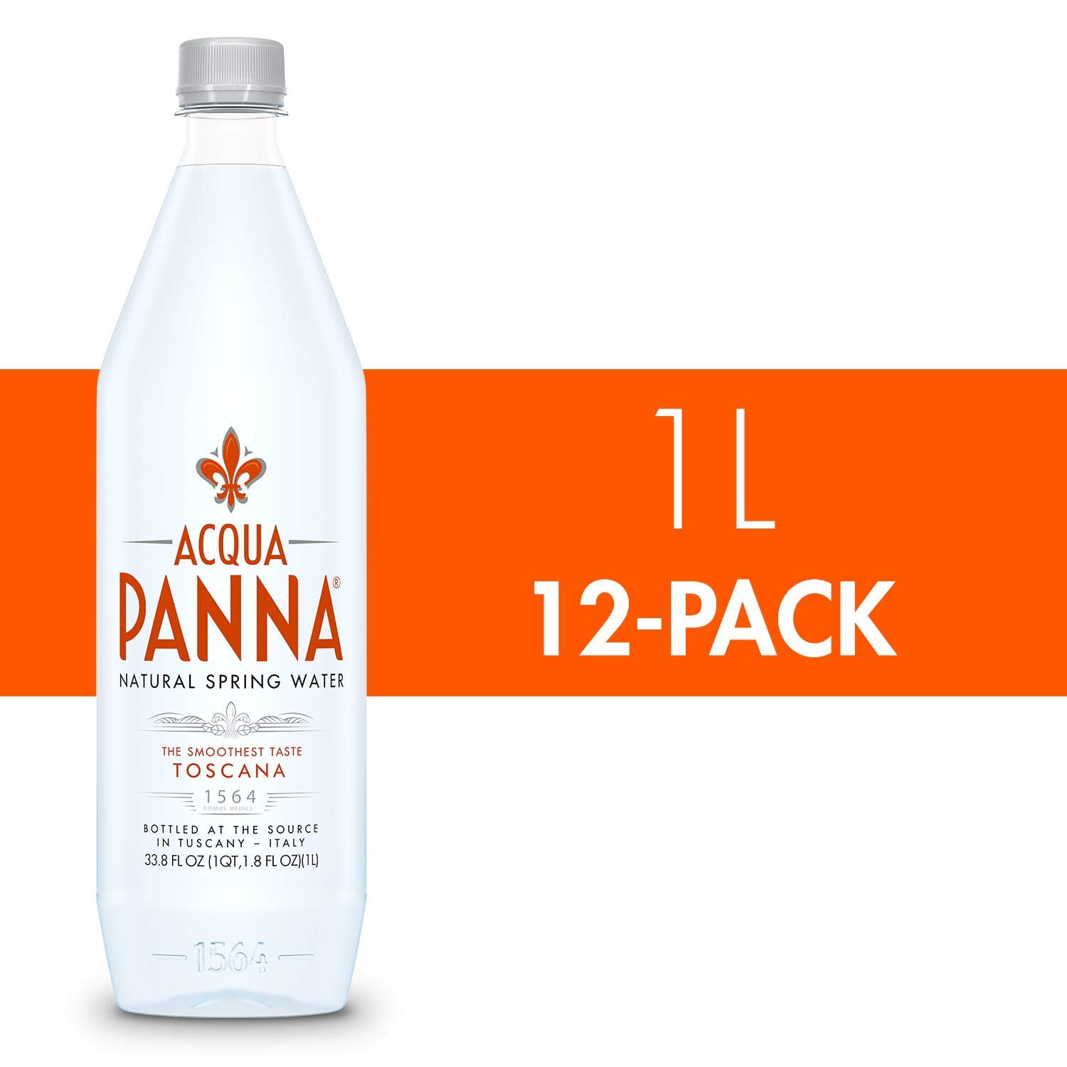 Acqua Panna Natural Spring Water, 33.8 Oz Plastic Bottles (12 Pack), 33.8 Fl Oz (12 Count)