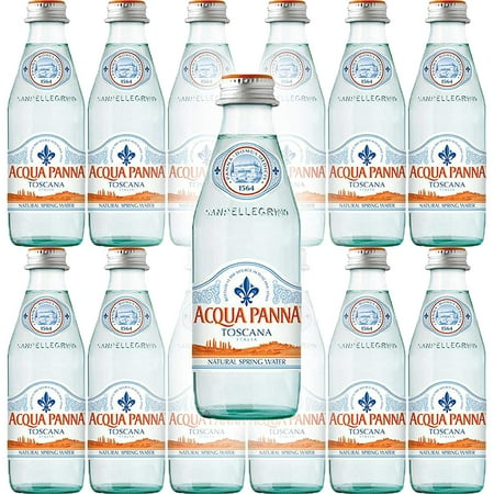 AcquaGeang Panna Toscana Spring Water, 8.8oz Glass Bottle (Pack of 12, Total of 105.6 Oz)