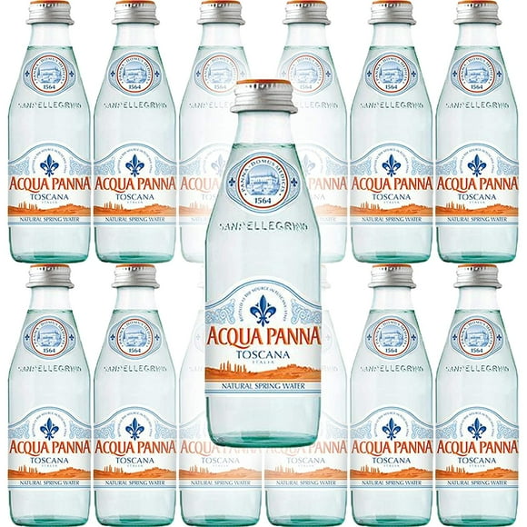 AcquaGeang Panna Toscana Spring Water, 8.8oz Glass Bottle (Pack of 12, Total of 105.6 Oz)