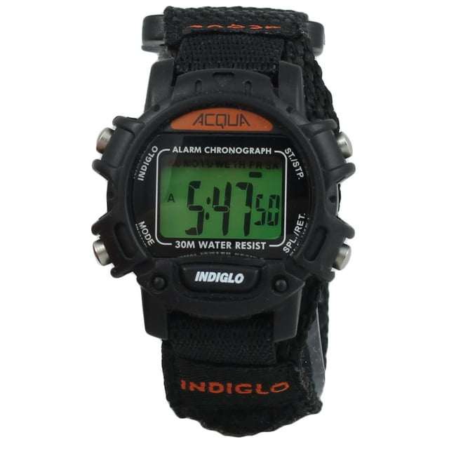 Acqua by Timex A62801 Womens Kids Digital Chronograph Watch Black Nylon