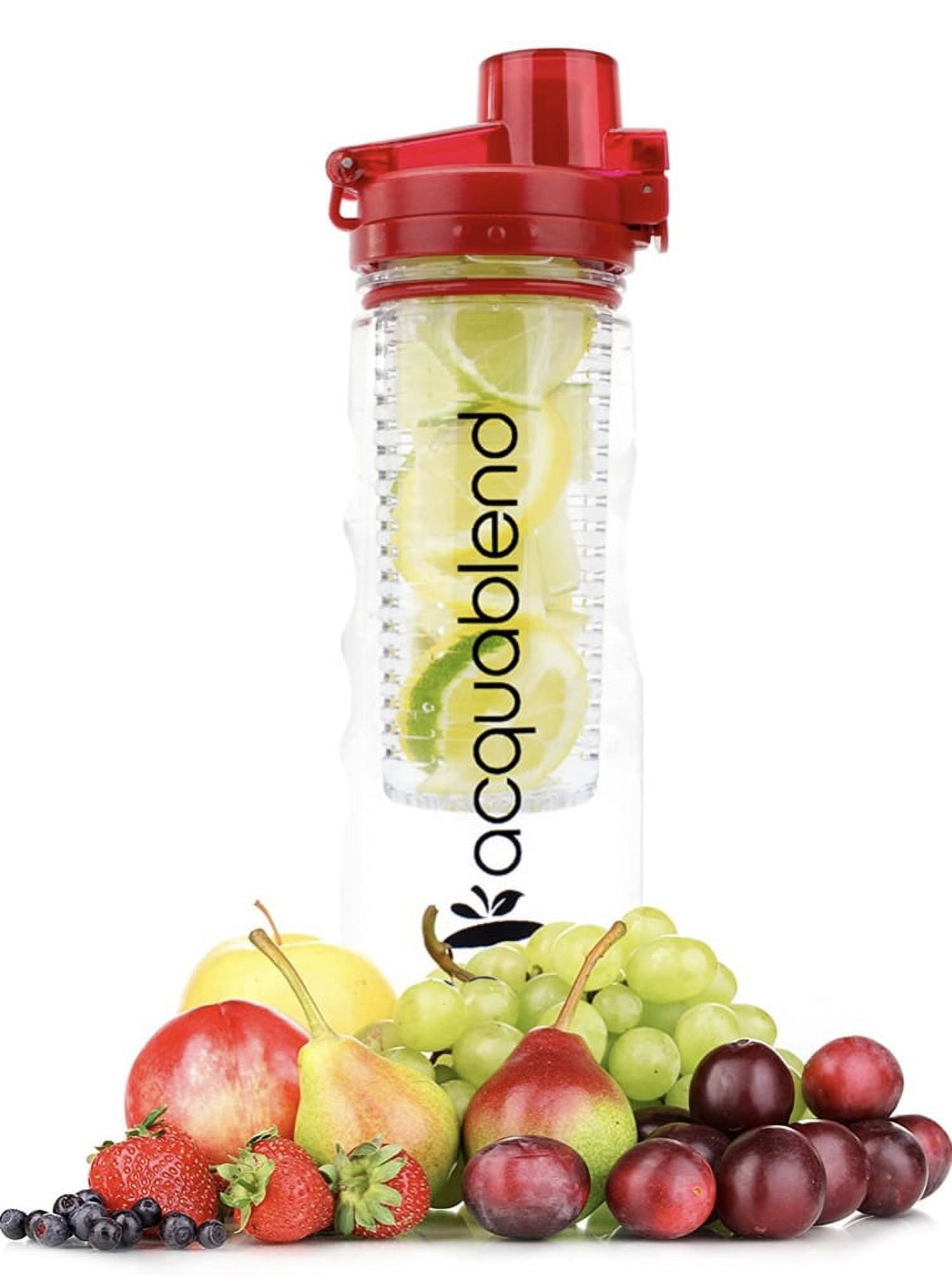 Acquablend Premium Sports 25oz Flip Top Fruit Infused Water Bottle. Ideal for Sports and Outdoors with Introductory Recipe E-Book Included