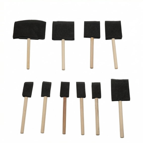 Syltano Foam Paint Brushes, Foam Brush, Sponge Painting Tool for Details and Coloring, Art Supplies, DIY Handmade Project, 10 Piece Set