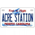 thumbnail image 1 of Acre Station North Carolina Novelty Metal License Plate Tag 7" x 4" Motorcycle, 1 of 1
