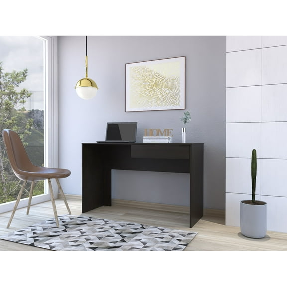 Acre Writing Computer Desk, One Drawer Black
