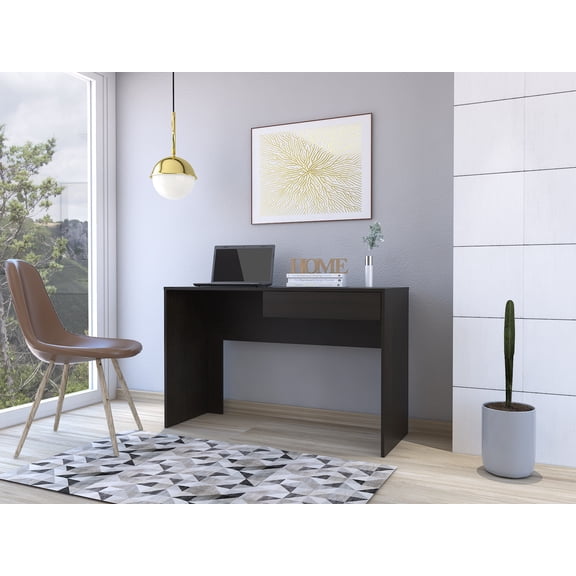 Acre Writing Computer Desk, One Drawer, Black