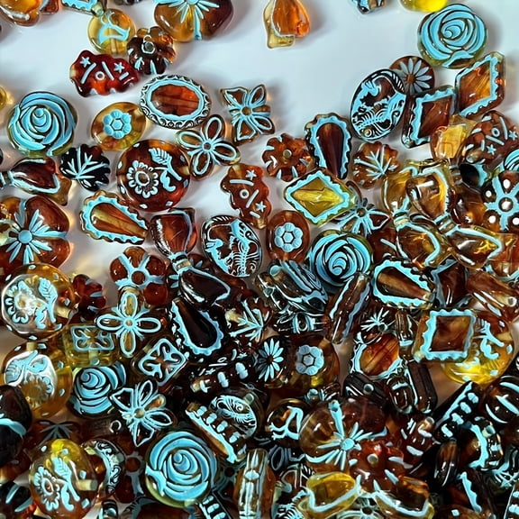 Acrijoy 30g Assorted Amber-Style Beads for DIY Jewelry Making, Necklaces & Phone Charms