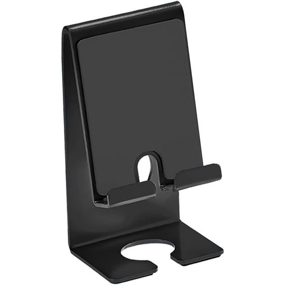 Acrimet Cell Phone Stand for use on Desk or Wall Mount, Charging Dock, Compatible with iPhone and Others Smartphones (Heavy Duty Metal) (Black Color)