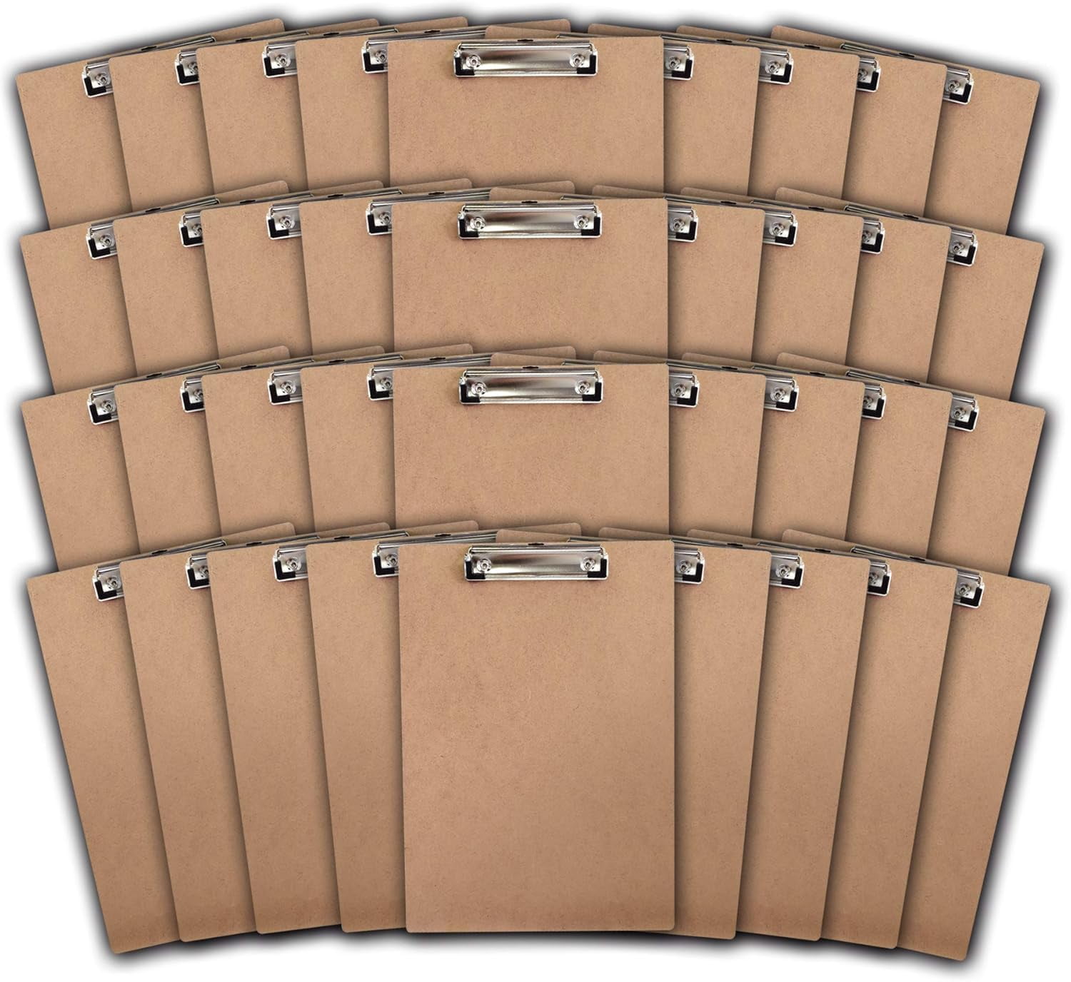Acrimet Clipboard Letter Size A4 (13” x 9 1/16”) Low Profile Clip (Hardboard) (36 Pack)