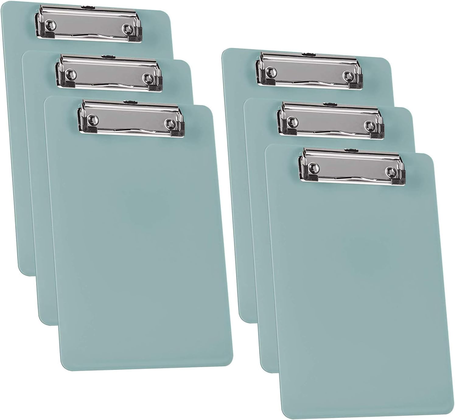 Acrimet Clipboard Memo Size A5 (9 1/4” x 6 5/16”) Low Profile Clip (Plastic) (Solid Green Color) (6 Pack)