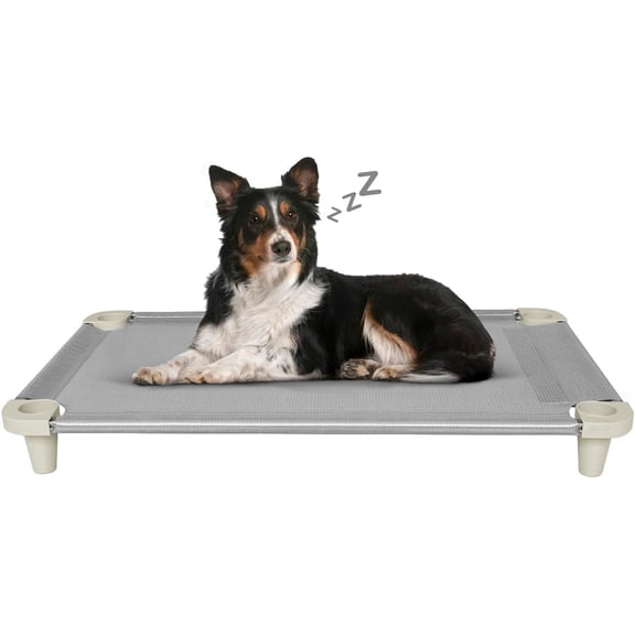 Acrimet Cooling Elevated Pet Dog Bed, Washable and Breathable Mesh Cot, Stainless Steel Frame, Indoor & Outdoor Use, fits Dogs up to 110 lbs (Size: 40 x 24), Gray, 1 Unit
