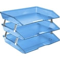 thumbnail image 1 of Acrimet Facility 3 Tier Letter Tray Side Load Plastic Desktop File Organizer (Clear Blue Color), 1 of 9