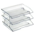 thumbnail image 1 of Acrimet Facility 3 Tier Letter Tray Side Load Plastic Desktop File Organizer (Clear Crystal Color), 1 of 9