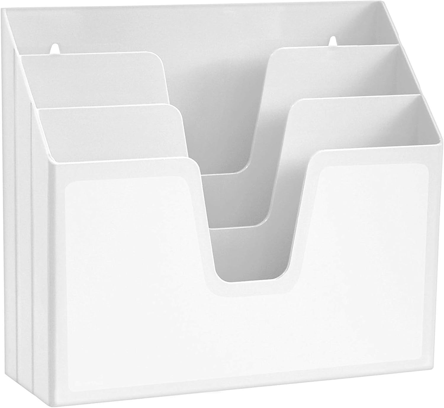 Acrimet Horizontal Triple File Folder Holder Organizer (White Color)