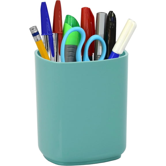 Acrimet Jumbo Pencil Holder, Pen Cup, Caddy Super-Sized Desktop Organizer for Students, Artists and Professionals (Plastic) (Solid Green Color)