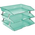 thumbnail image 1 of Acrimet Plastic 3-Tier Letter Size File Organizer, Clear Green, 1 of 9