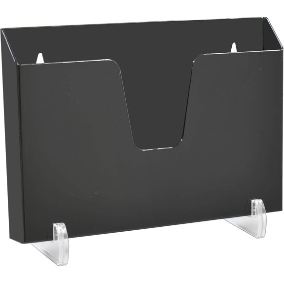 Acrimet Pocket File Holder Horizontal Design Brochure Display (for Wall Mount or Countertop Use) (Removable Supports Included) (Letter Size) (Black Color)