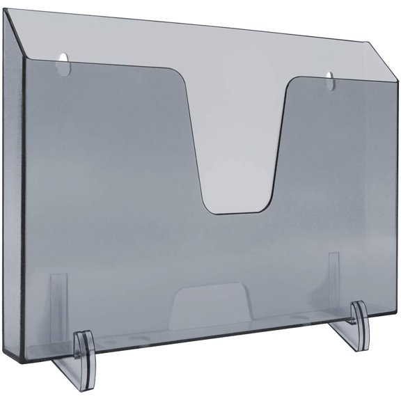 Acrimet Pocket File Holder Horizontal Design Brochure Display (for Wall Mount or Countertop Use) (Removable Supports Included) (Letter Size) (Smoke Color)