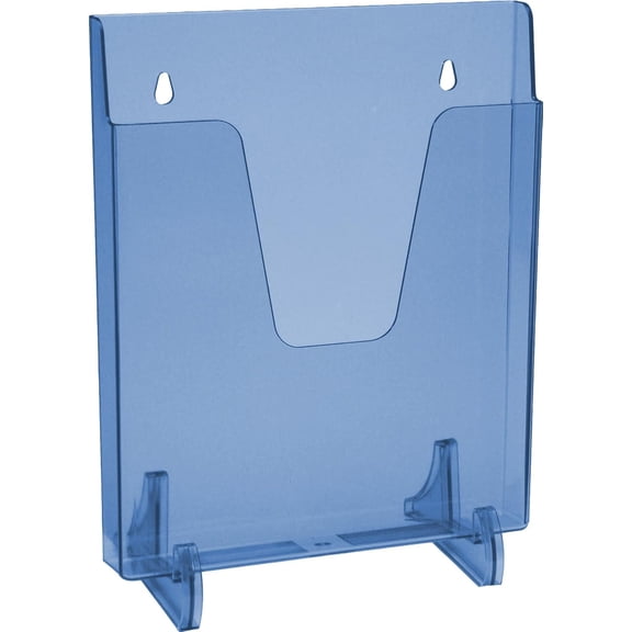 Acrimet Pocket File Holder Vertical Design Brochure Display (for Wall Mount or Countertop Use) (Removable Supports Included) (Letter Size) (Clear Blue Color)