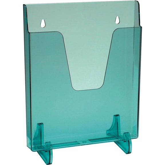 Acrimet Pocket File Holder Vertical Design Brochure Display (for Wall Mount or Countertop Use) (Removable Supports Included) (Letter Size) (Clear Green Color)