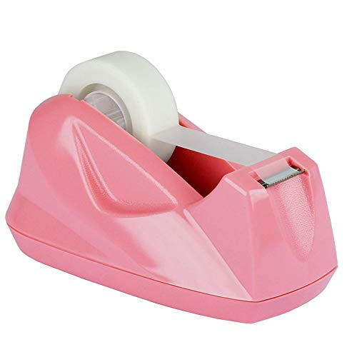Acrimet Premium Desktop Tape Dispenser Non-Skid Base (Heavy Duty) (Pink Color)