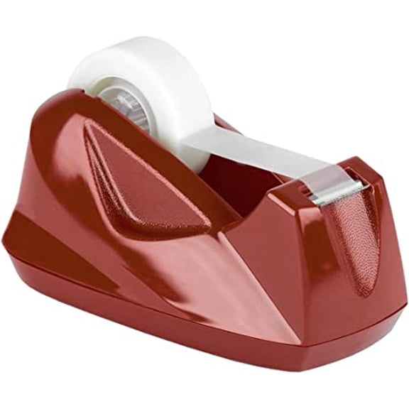Acrimet Premium Desktop Tape Dispenser Non-Skid Base (Heavy Duty) (Red Color)