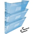 thumbnail image 1 of Acrimet Wall Mount Pocket File Organizer Holder Modular Letter Size A4 Plastic (Hangers Included) (Clear Blue Color) (3 Pack), 1 of 9