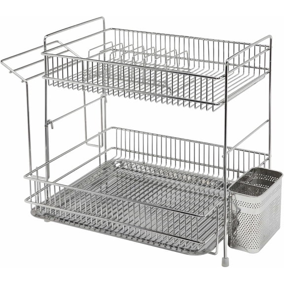 Acro 2-Tier Dish Rack (Stainless Steel, 15.7" H x 16.1" W x 12.9" D)