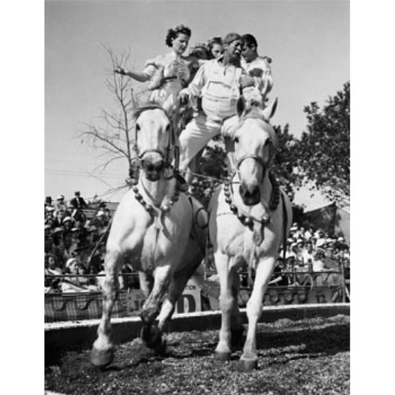 Acrobats Performing in a Circus Poster Print - 18 x 24 in.