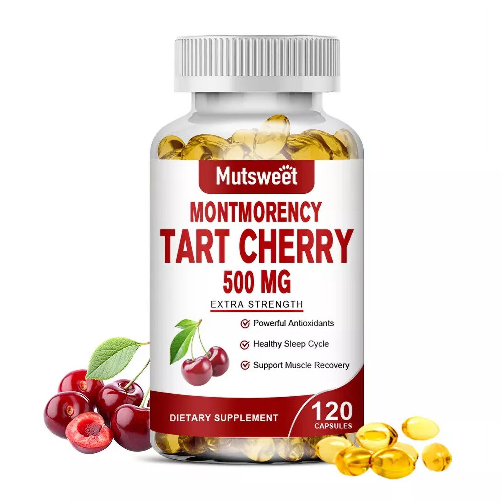 Acrolt Tart Cherry Extract 500mg with Celery Seed for Gout Joint Pain Arthritis 120Caps