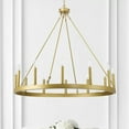 thumbnail image 1 of Acroma  12-light Farmhouse 40In Wagon Wheel Chandelier - 40'' D x 138'' H Gold Rusted Nickel, Painted N/A, 1 of 5