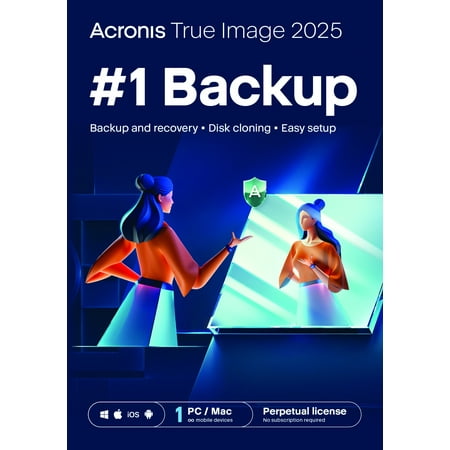 Acronis - True Image 2025 1 PC/Mac - Android, Apple iOS, Mac OS, Windows [Digital]