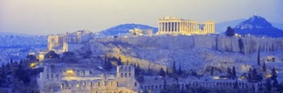 Acropolis Athens Greece Canvas Art - Panoramic Images (18 x 6)