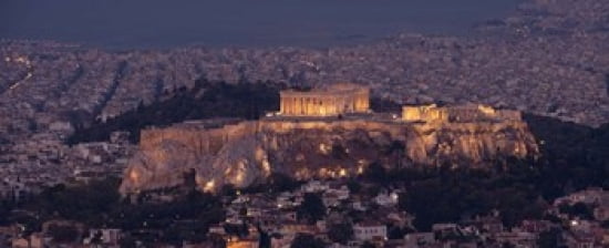 Acropolis of Athens Athens Attica Greece Canvas Art - Panoramic Images (30 x 13)