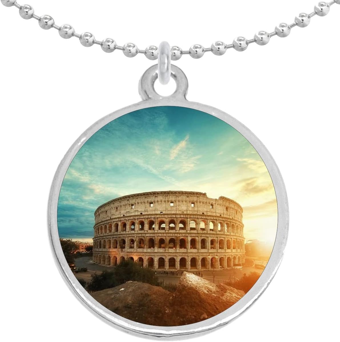 Acropolis of Athens Round Pendant Necklace[c968] - Walmart.com