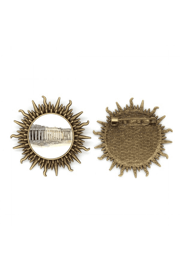Acropolis of Athens of Greece Metall Sonne Brosche Haken Pin