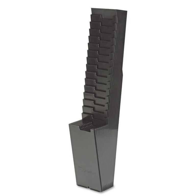Time Card Rack, 25 Pockets, Plastic, Black Time Card Rack, 25 Pockets, Plastic, Black