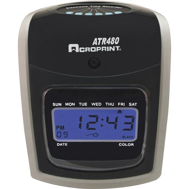 Acroprint, ACP010285001, ATR480 Totalizing Time Clock Bundle, 1 Each, Black,White