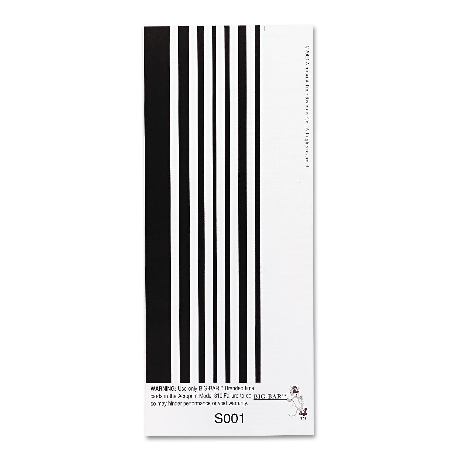 Time Clock Cards for Acroprint ATT310, One Side, 4 x 10, 200/Pack Time Clock Cards for Acroprint ATT310, One Side, 4 x 10, 200/Pack