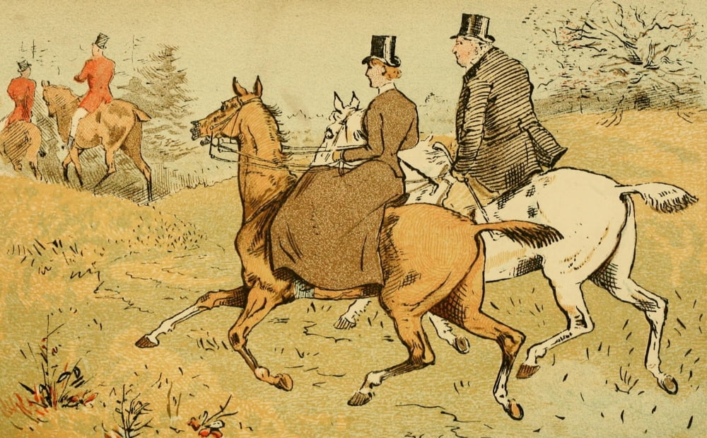 Across Country 1882 Come along lets catch up Canvas Art - G Bowers (18 x 24)