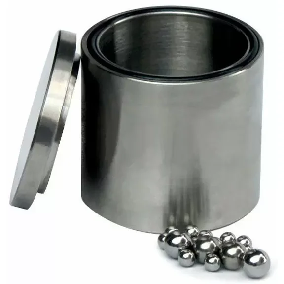Across International 100ml Grade 304 Stainless Steel Grinding Jar Bowl with Lid and Sealing Gasket