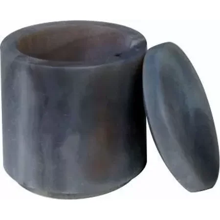 Across International 100ml Natural Brazilian Agate Grinding Jar Bowl with Lid and Sealing Gasket