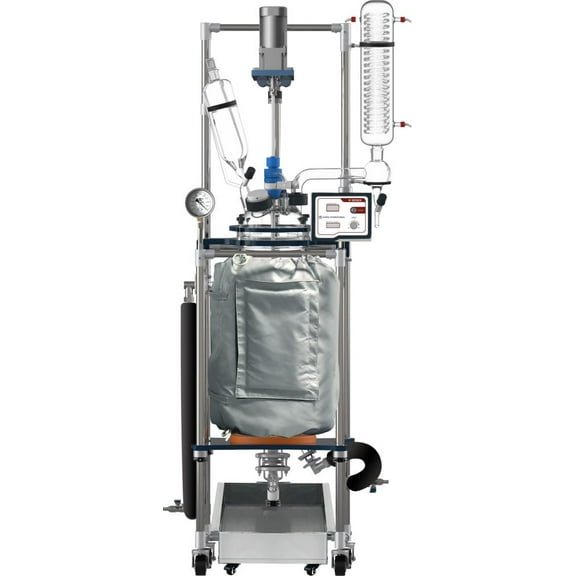 Across International R50 Jacketed Glass Reactors with Thermo Insulation Jacket, 50 L, 110V, 60 Hz, 140W, 63" H, 20" L, 35" W