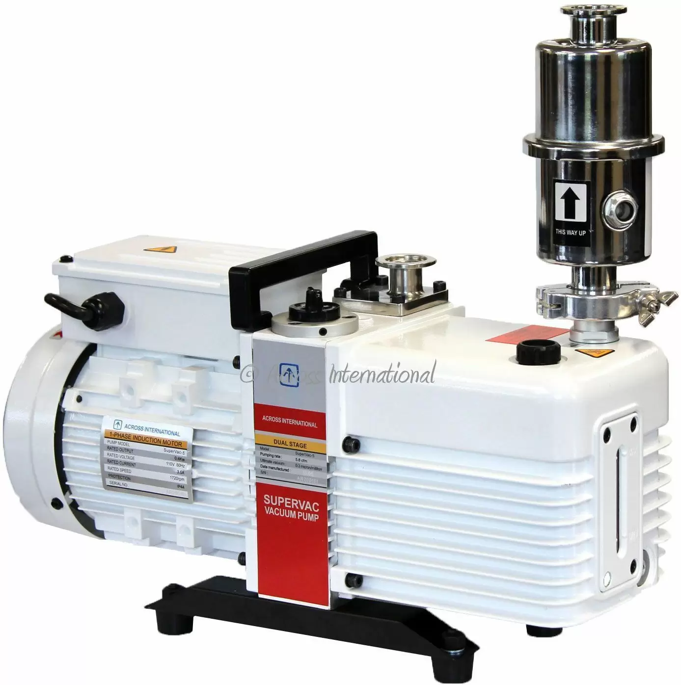 Across International SV5C.110-UL SuperVac Commercial Grade 2-Stage Vacuum Pump with Filter for Ovens, 5.6 cfm UL/CSA