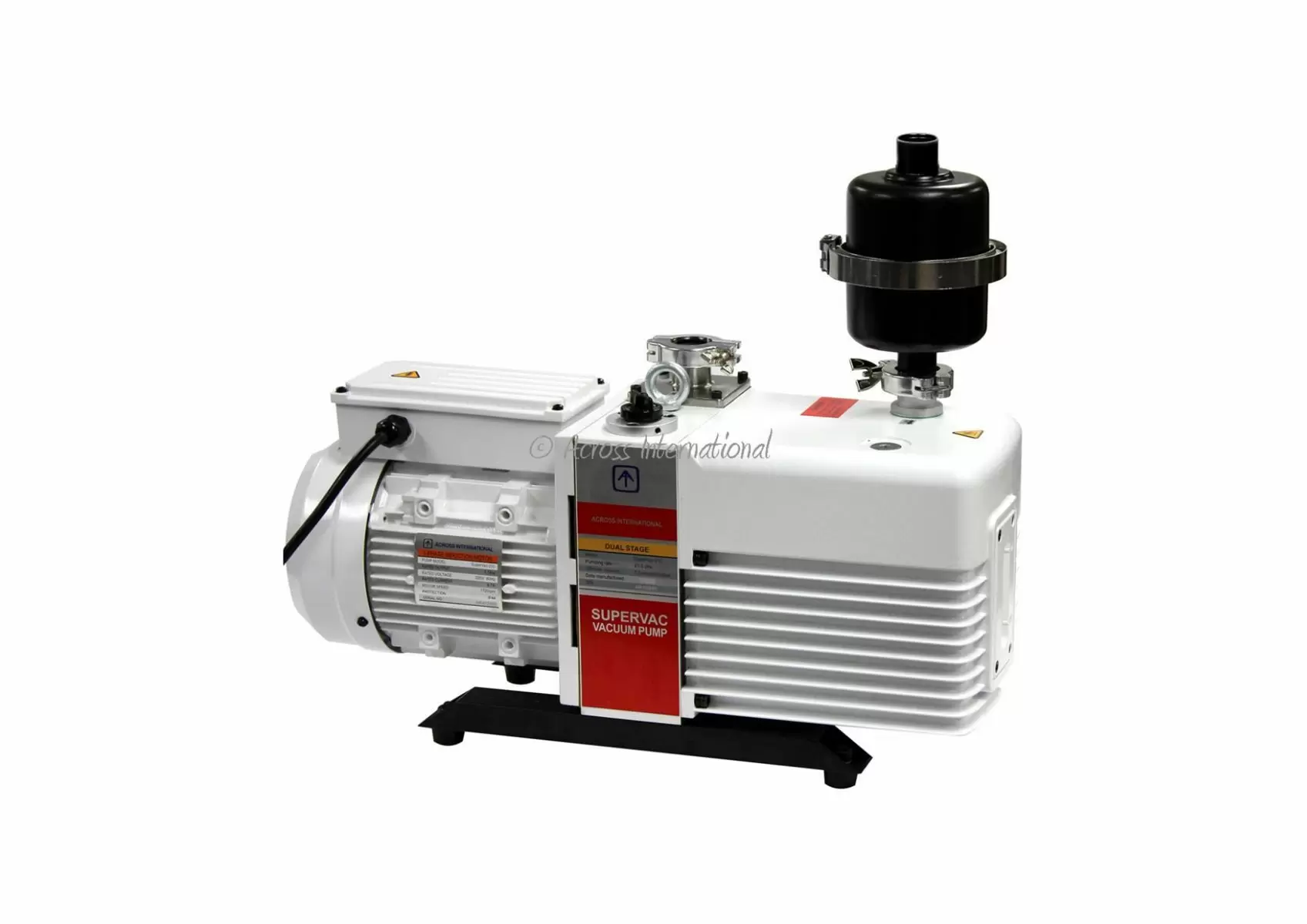 Across International SuperVac 21 cfm Commercial Grade Dual-Stage Chemical Resistant Vacuum Pump w/Filter UL/CE