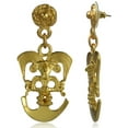thumbnail image 1 of Across The Puddle, Historical Jewelry Collection, 24k Gold Plated Pre-Columbian Bird Shaman Dangle Earrings, 1 of 2