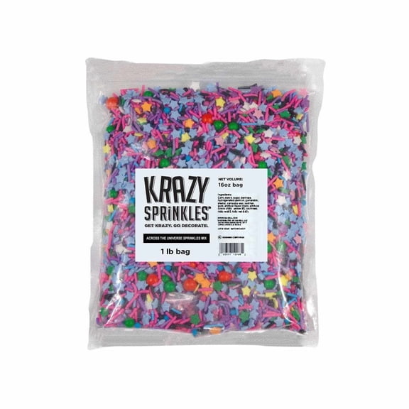 Krazy Sprinkles - Edible Across the Universe - Bold Cake Decoration, 1lb Bag